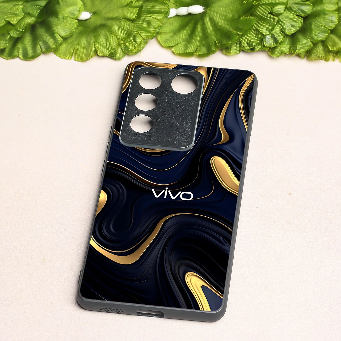 Noir Gold metal back case for Vivo V16