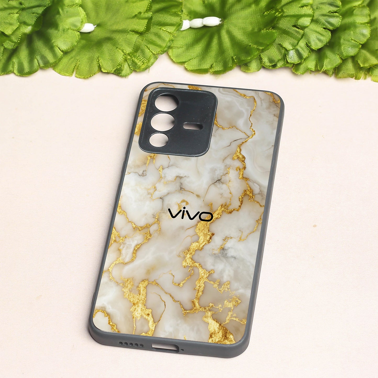 Gold Vein Glory metal back case for Vivo V23