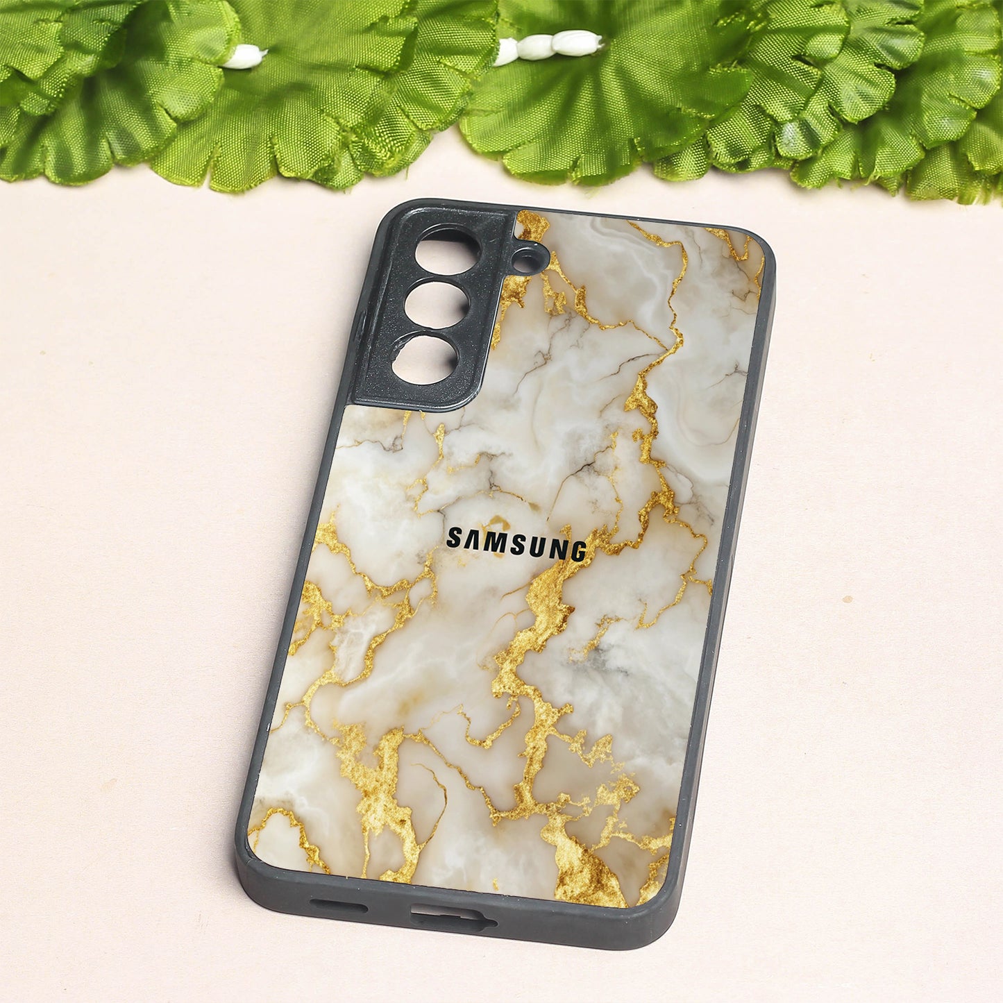 Gold Vein Glory metal back case for Samsung S21 FE