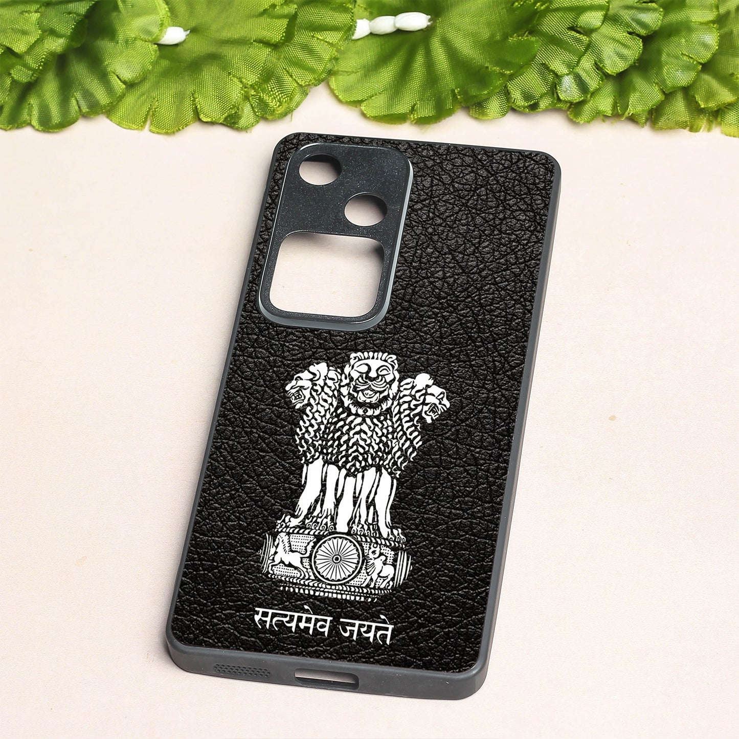 Black Satyamev Jayate metal back case for Vivo S18