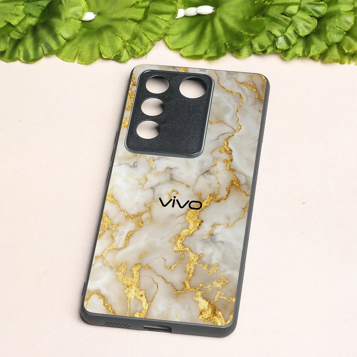 Gold Vein Glory metal back case for Vivo V16 Pro