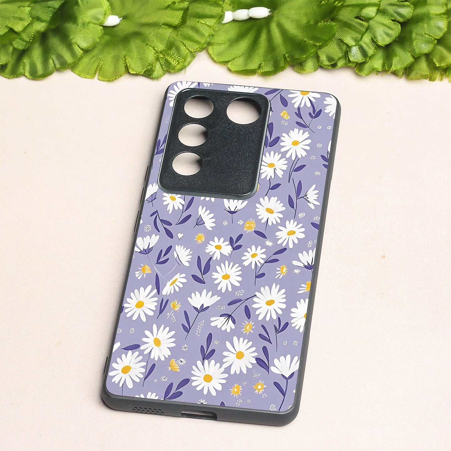 Lavender Daisies metal back case for Vivo V27