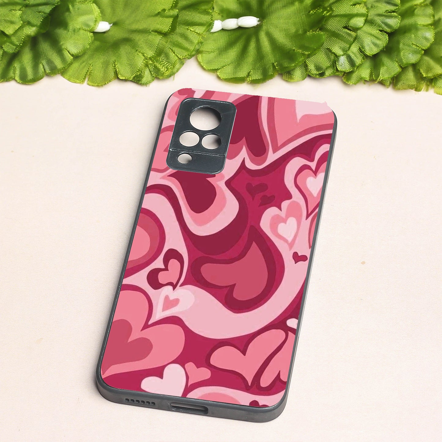 Valentine Wave Marble metal back case for Vivo V21