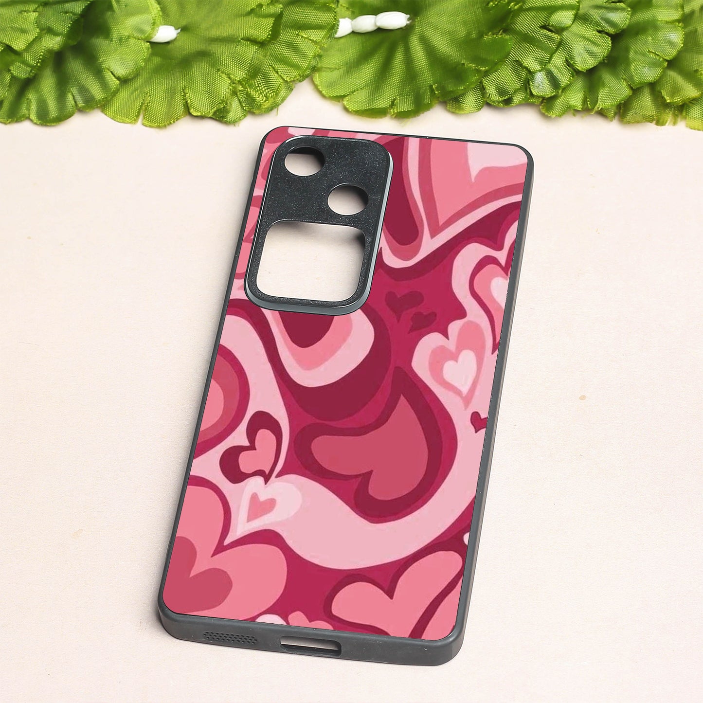 Valentine Wave Marble metal back case for Vivo S18