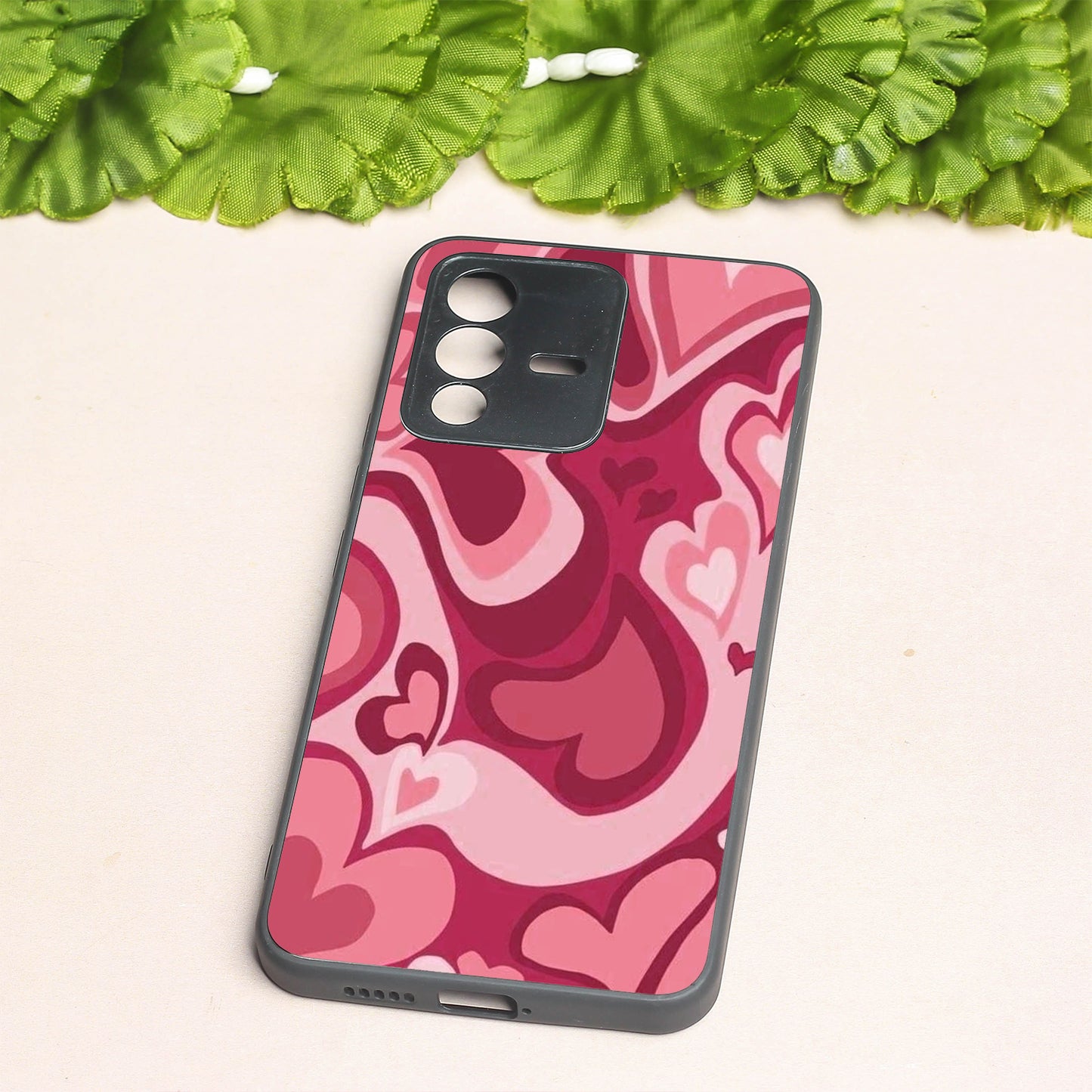 Valentine Wave Marble metal back case for Vivo V23