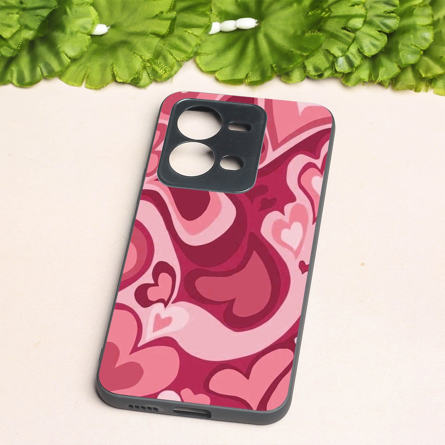 Valentine Wave Marble metal back case for Vivo V25