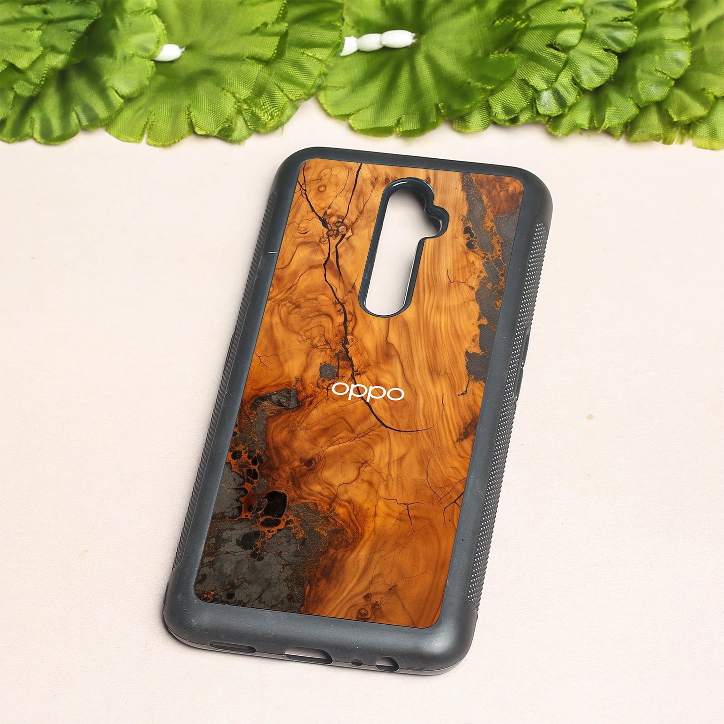 Lava Oak metal back case for Oppo Reno2 F