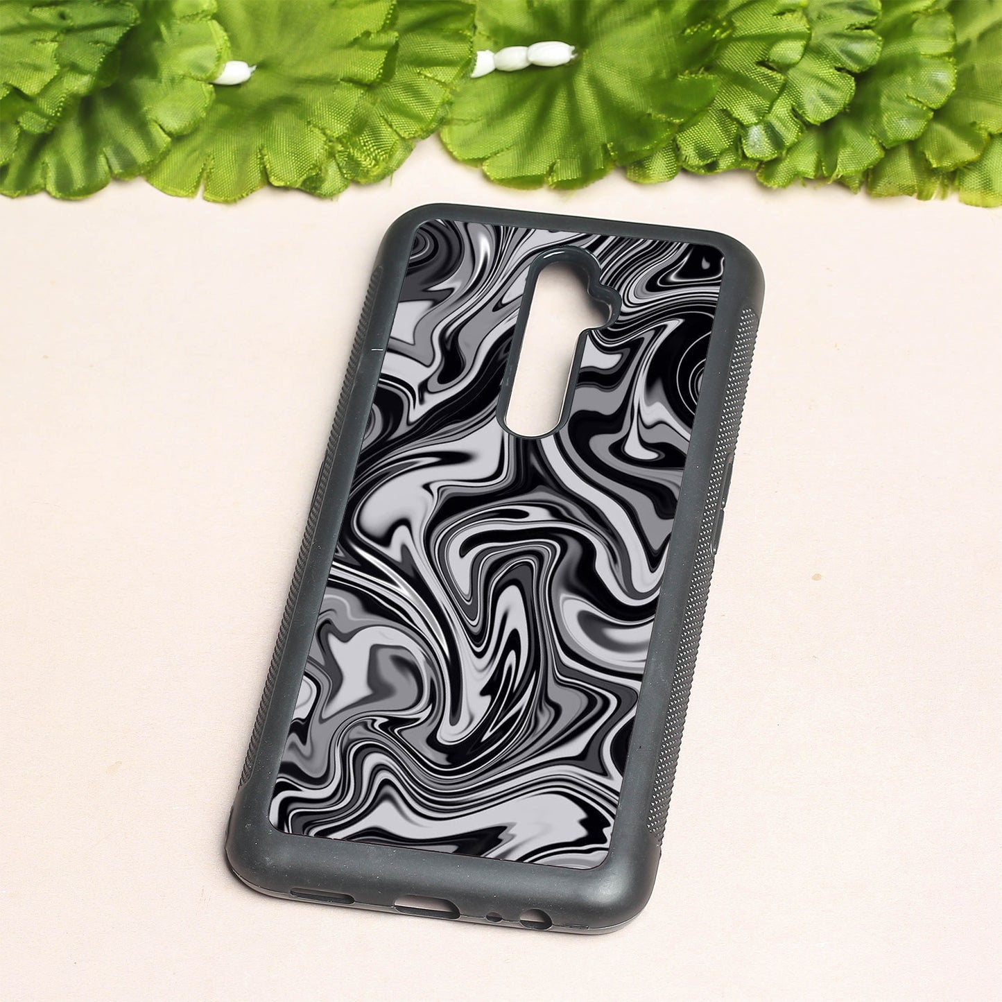 Blackout Marble metal back case for Oppo Reno2 F