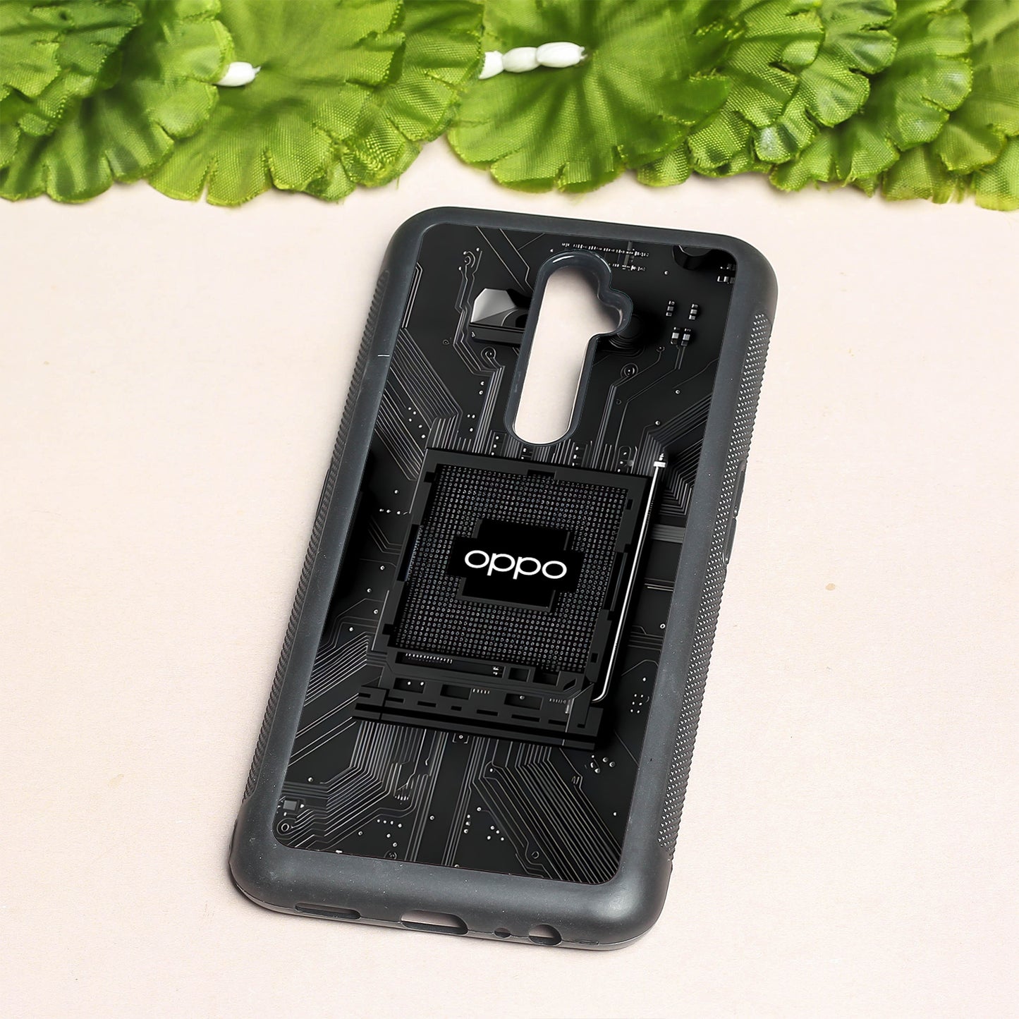 Microchip metal back case for Oppo Reno2 F