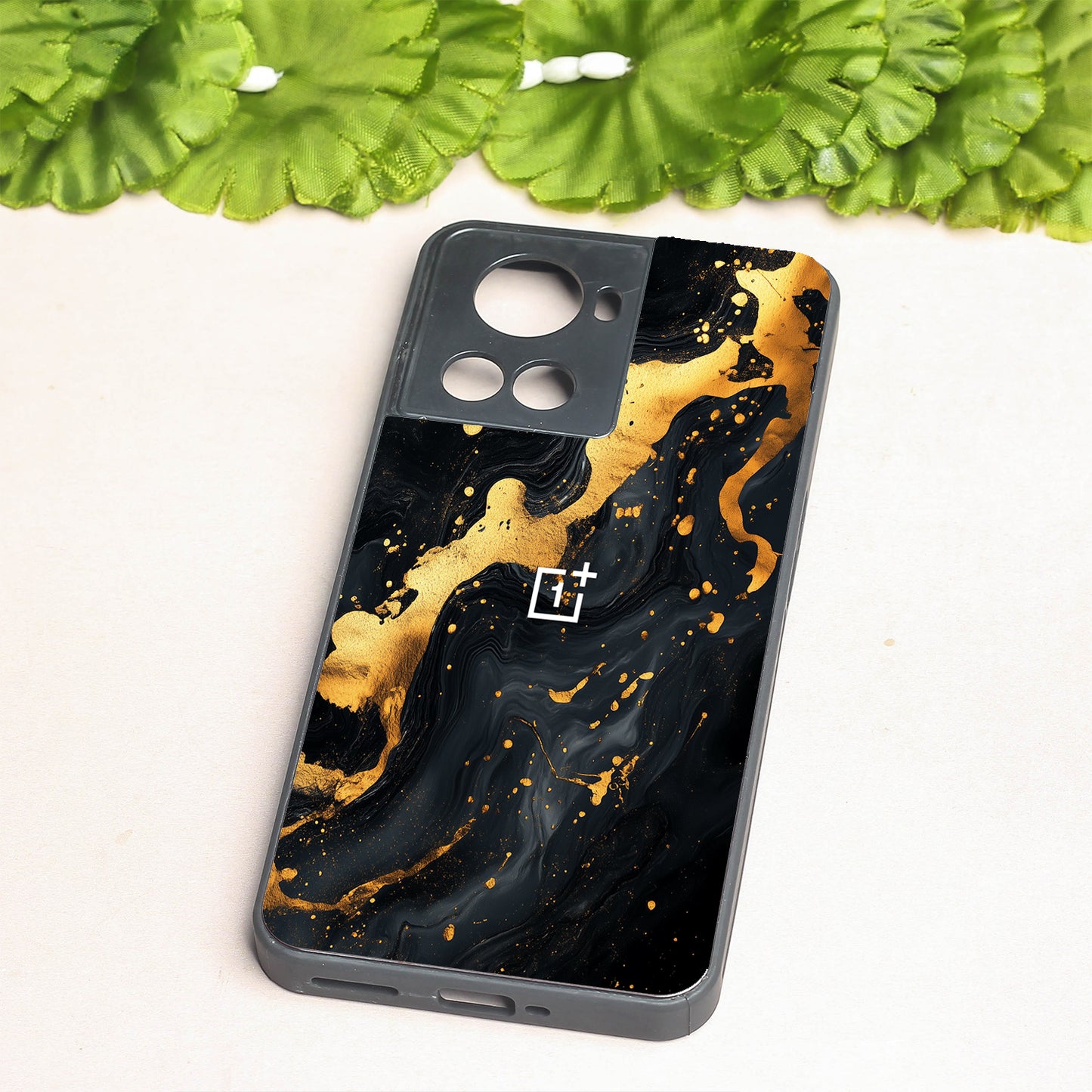 Black Gold Blaze metal back case for Oneplus 10R