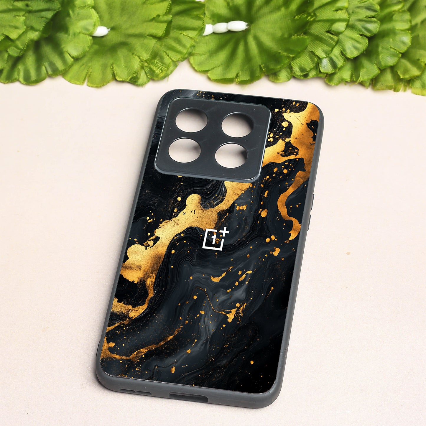 Black Gold Blaze metal back case for Oneplus 10T