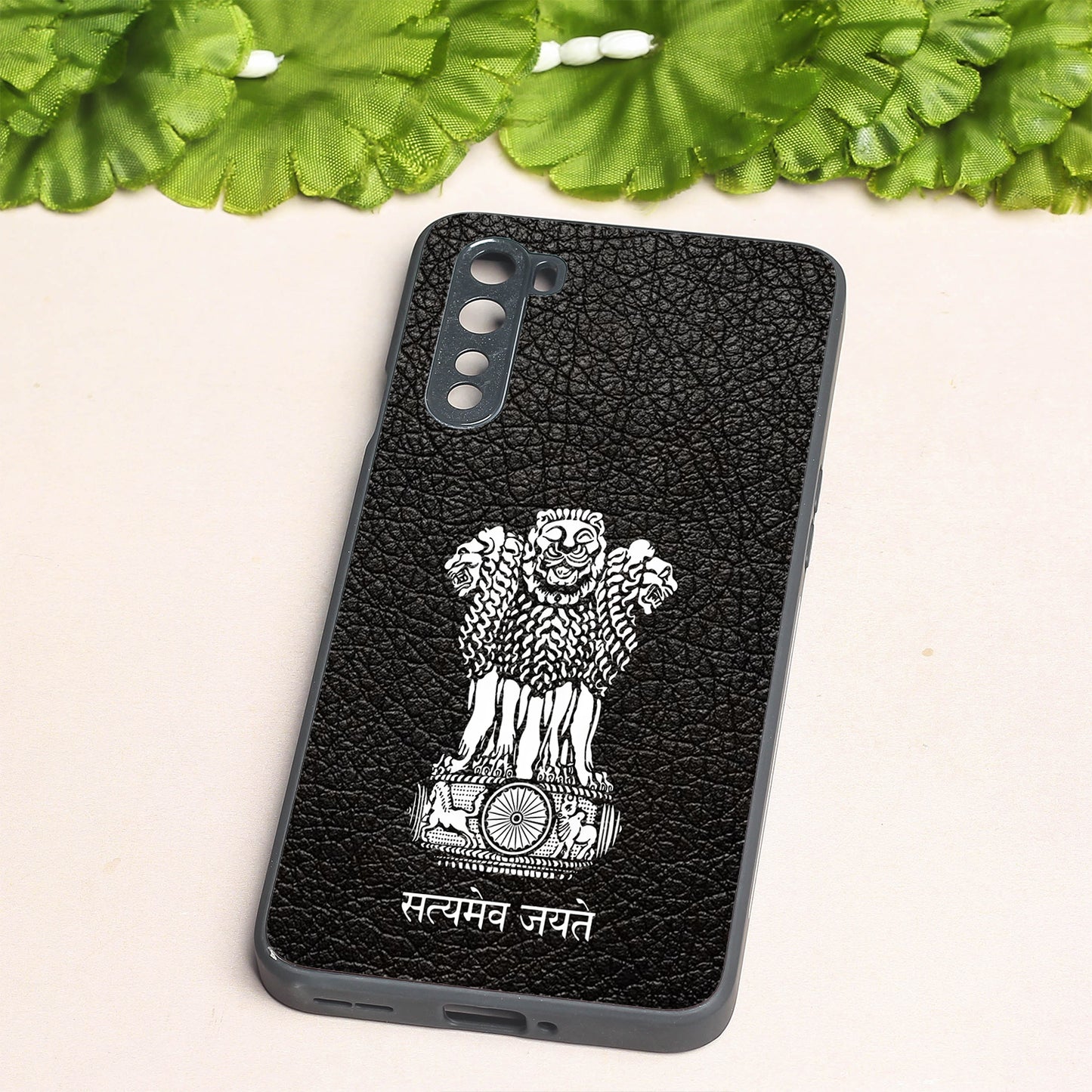 Black Satyamev Jayate metal back case for Oneplus Nord