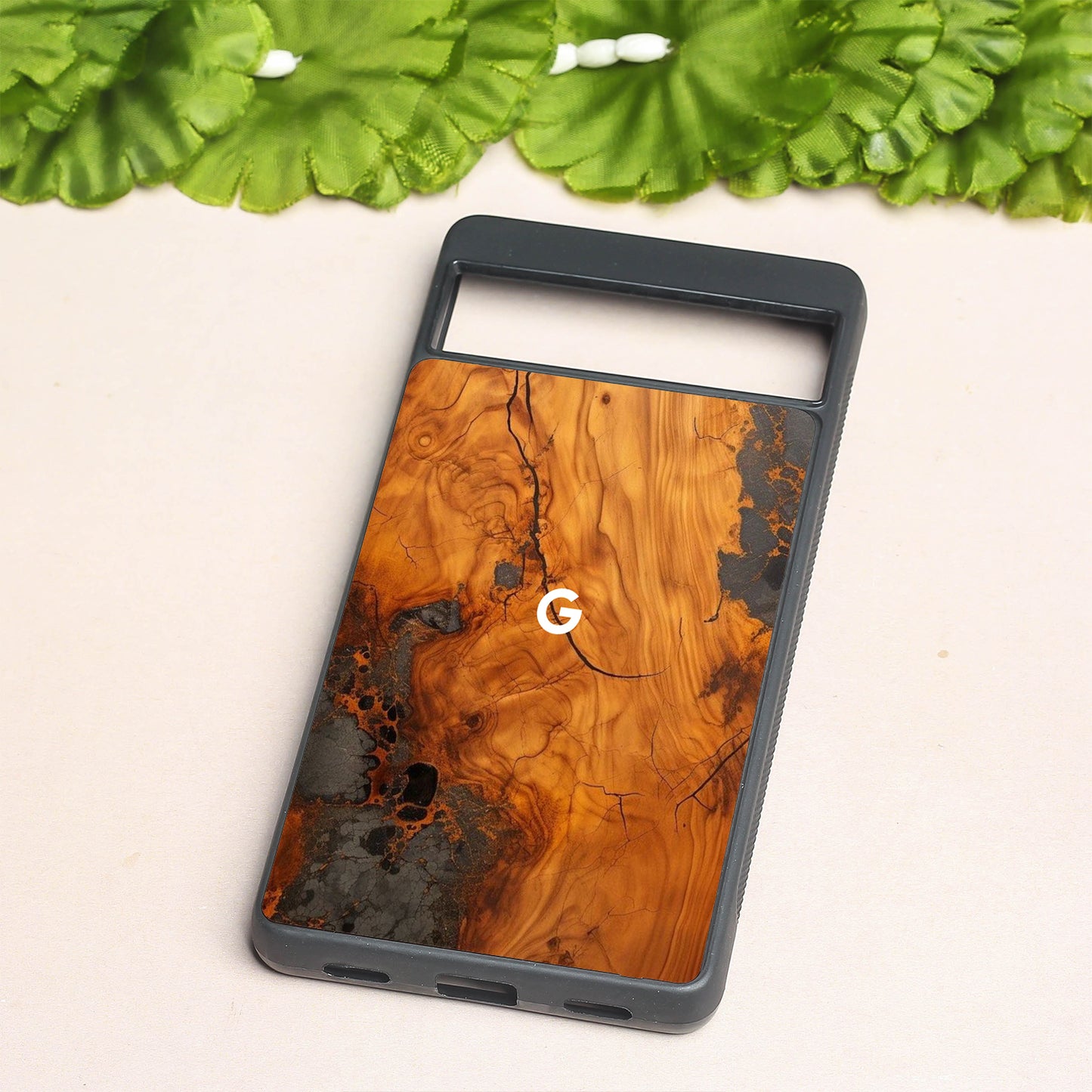 Lava Oak metal back case for Google Pixel 7
