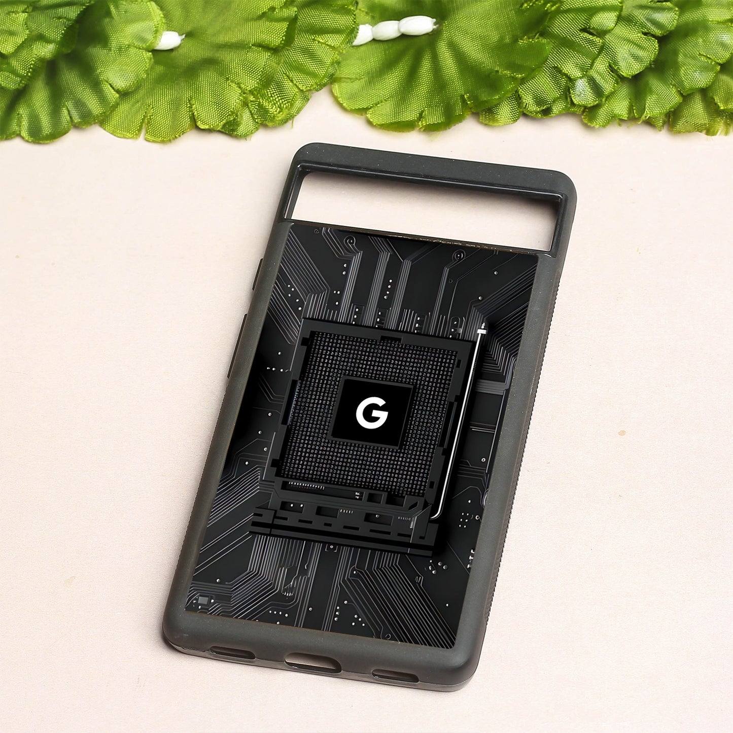 Microchip metal back case for Google Pixel 6a