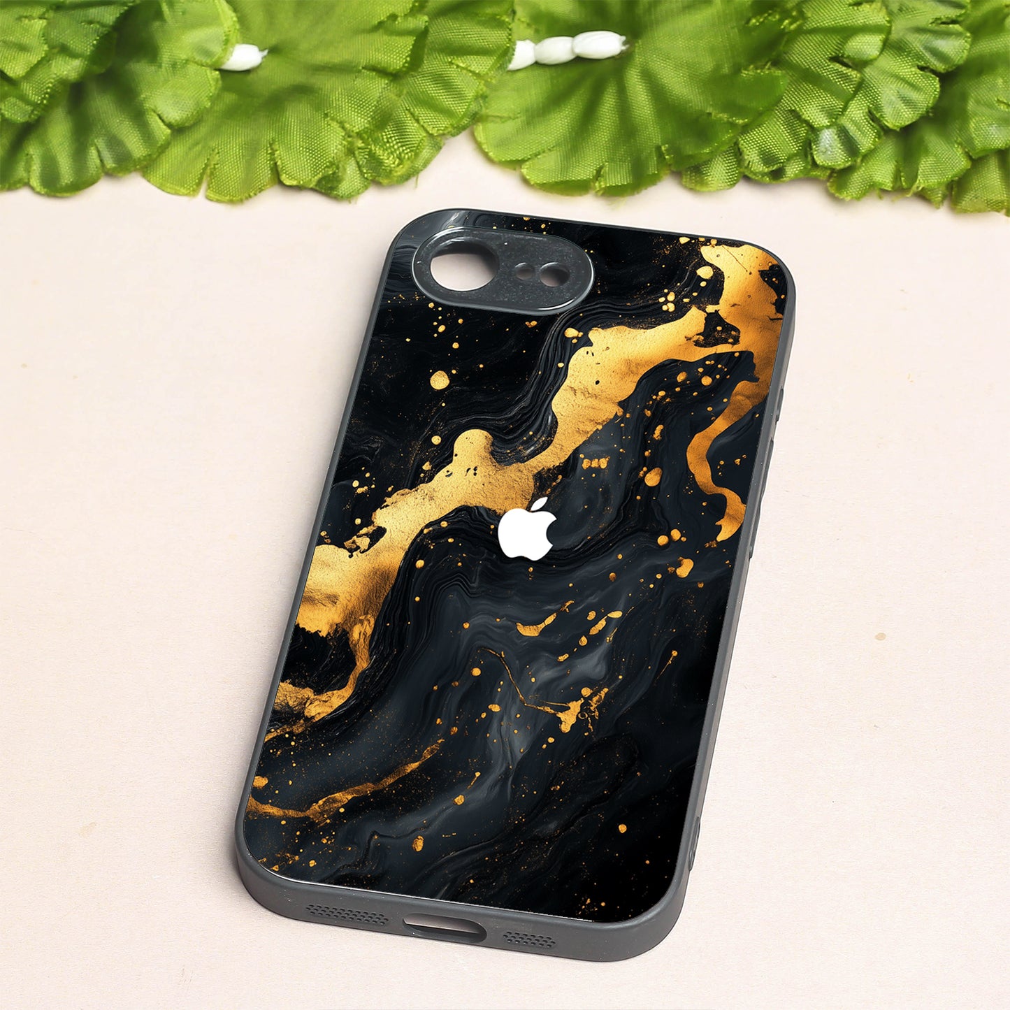 Black Gold Blaze metal back case for Apple Iphone 16e