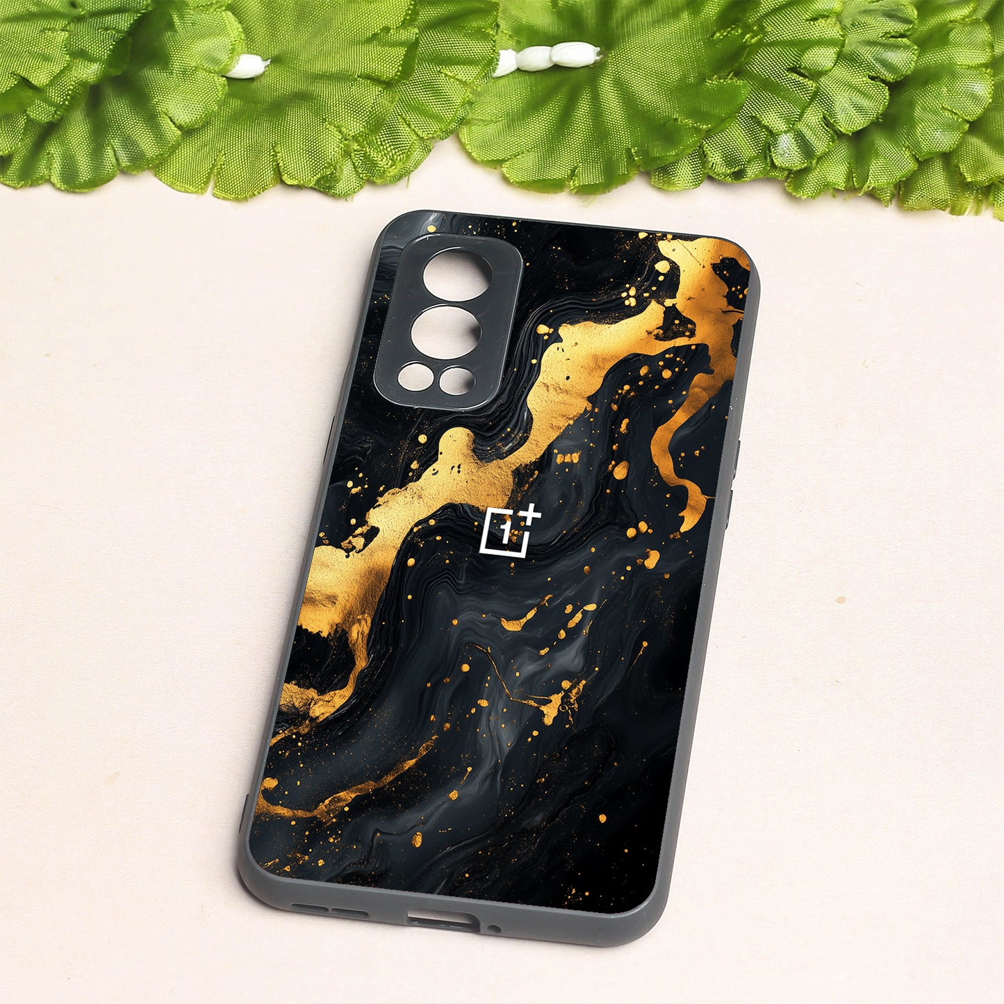 Black Gold Blaze metal back case for Oneplus Nord 2