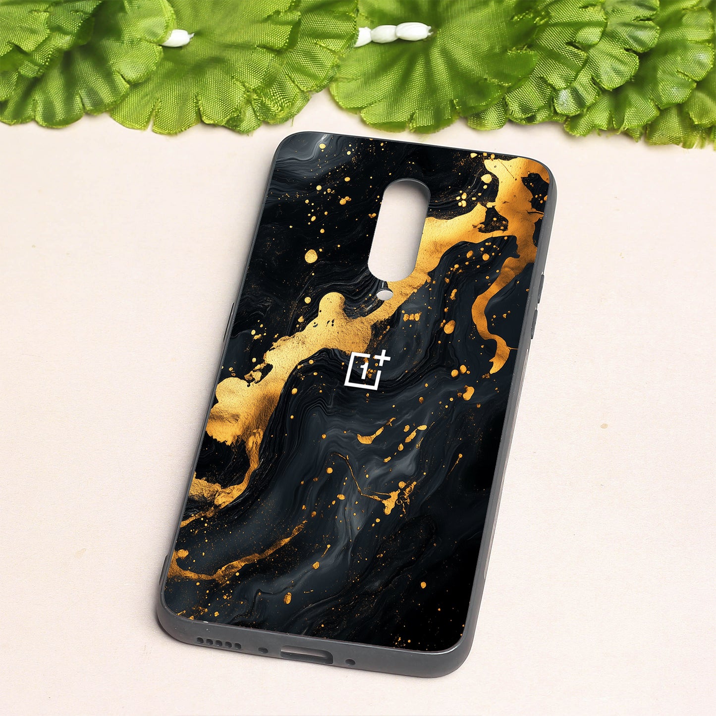 Black Gold Blaze metal back case for Oneplus 7 Pro