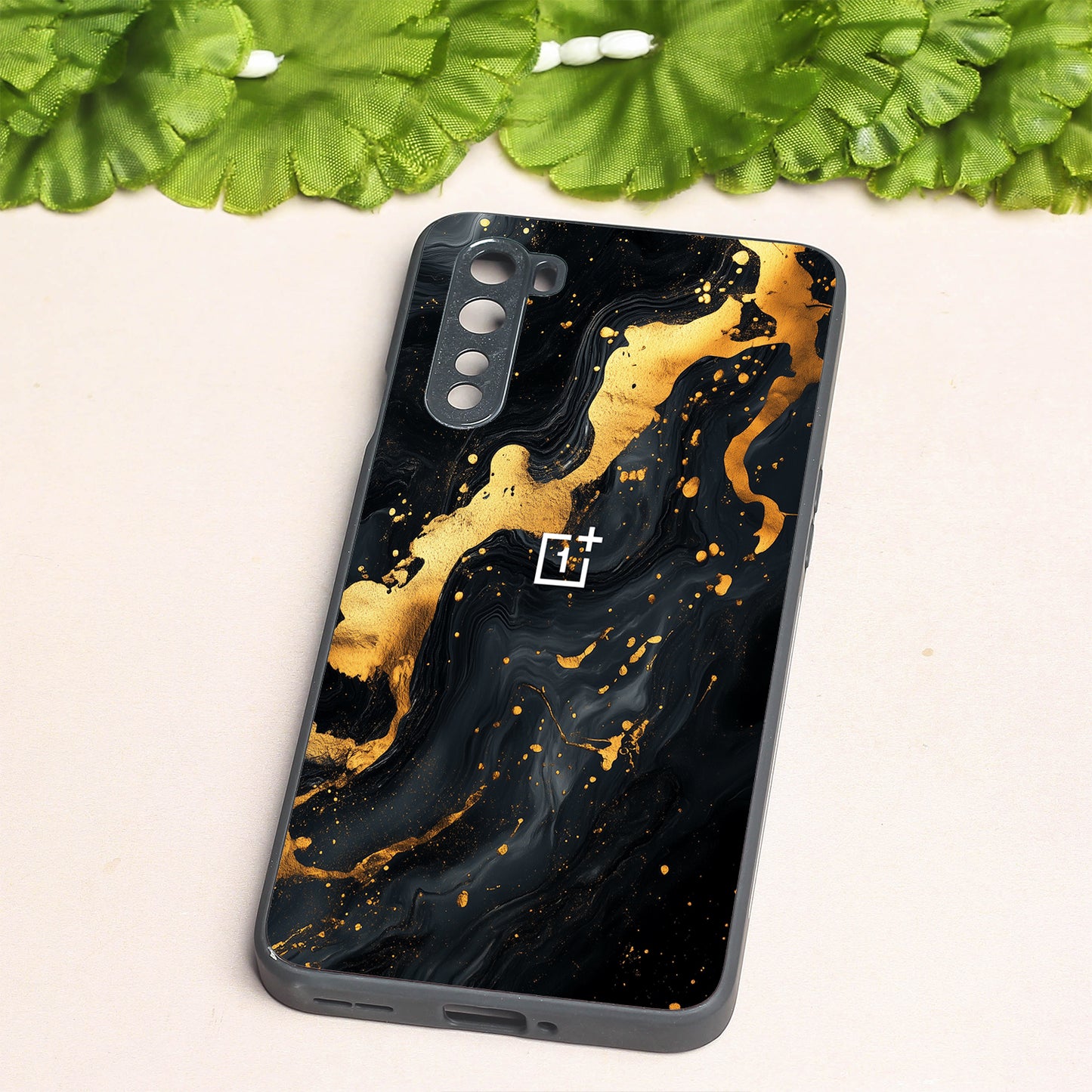Black Gold Blaze metal back case for Oneplus Nord