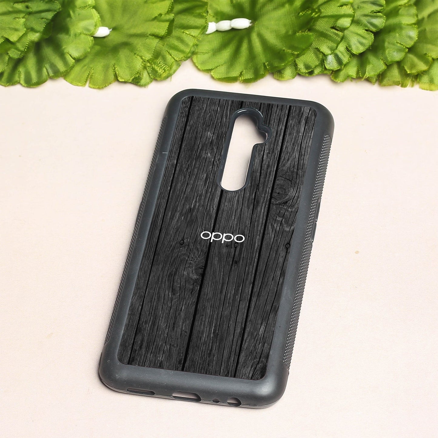Dark Wood metal back case for Oppo Reno2 Z