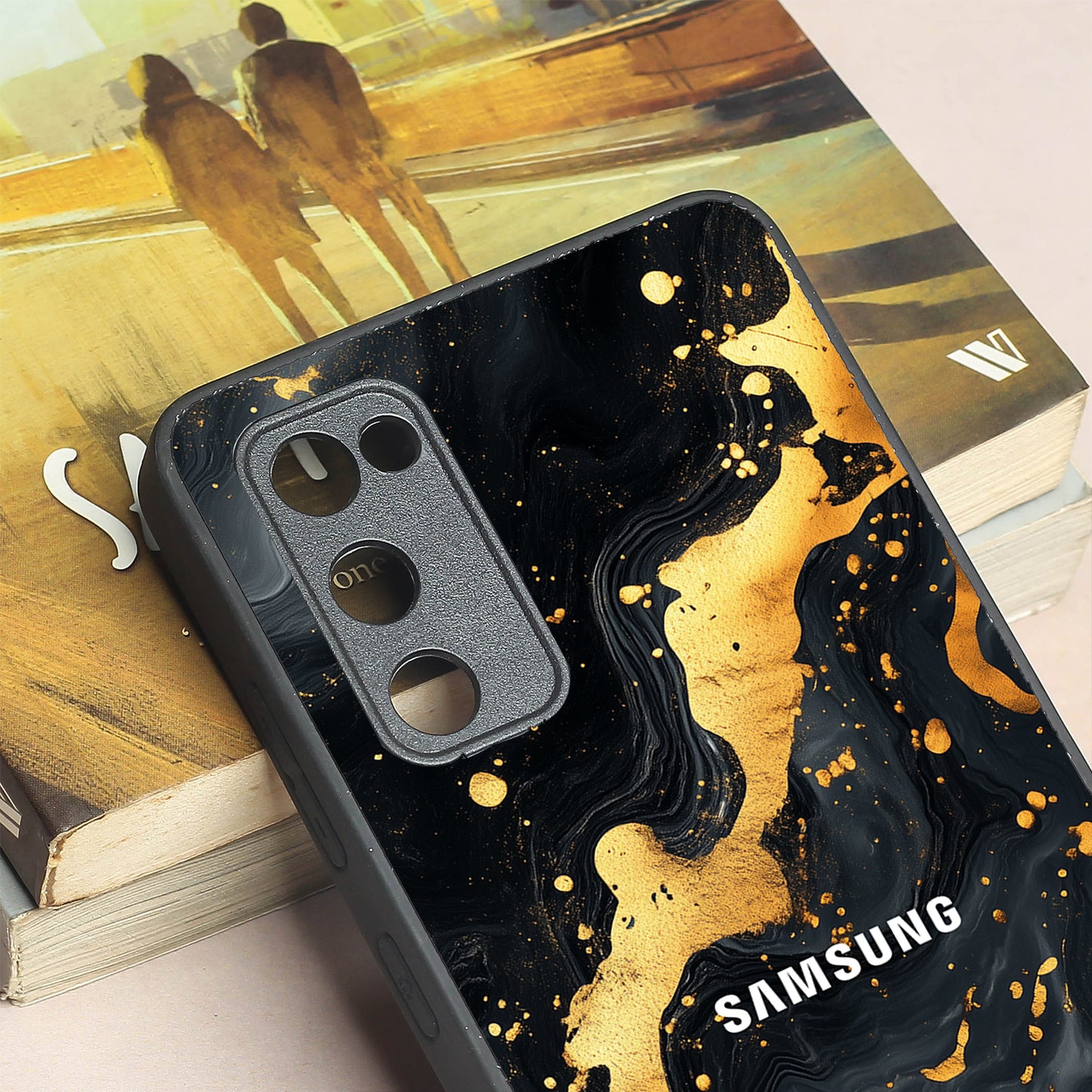 Black Gold Blaze metal back case for Samsung S20 FE