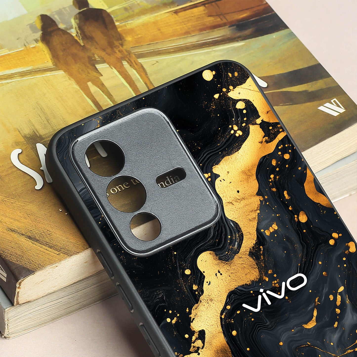Black Gold Blaze metal back case for Vivo V23