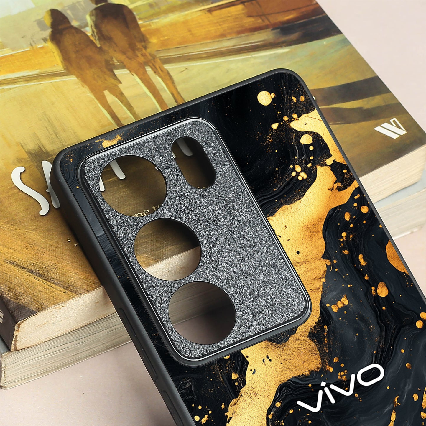 Black Gold Blaze metal back case for Vivo V29