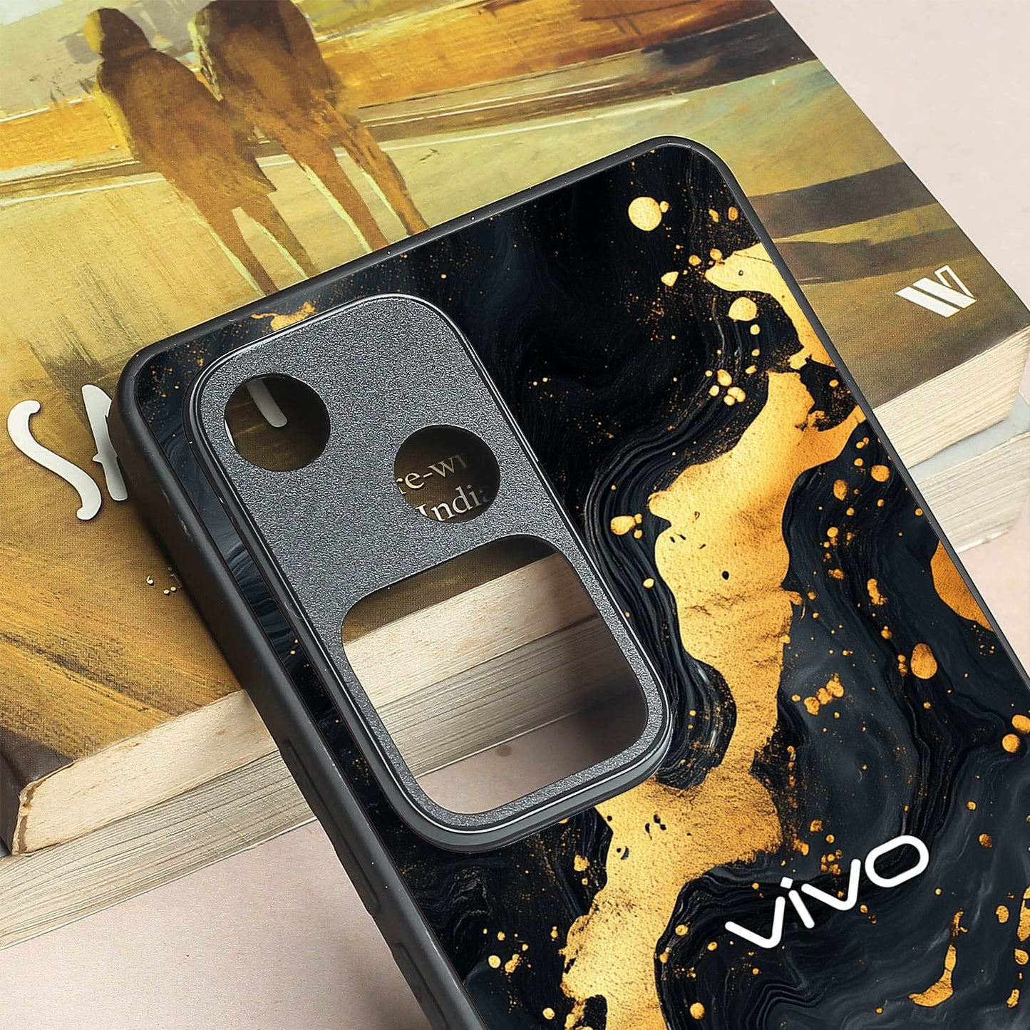 Black Gold Blaze metal back case for Vivo V30