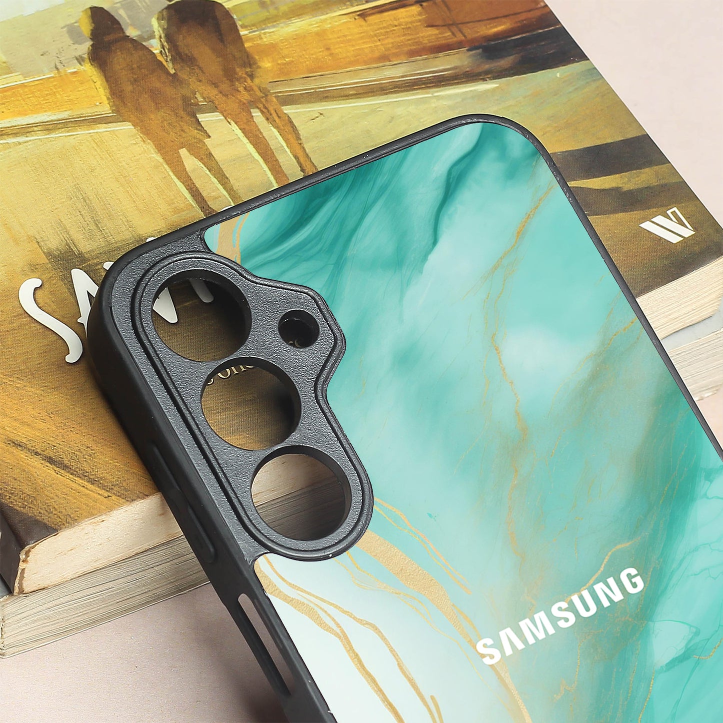 Green Luxe Marble metal back case for Samsung A16