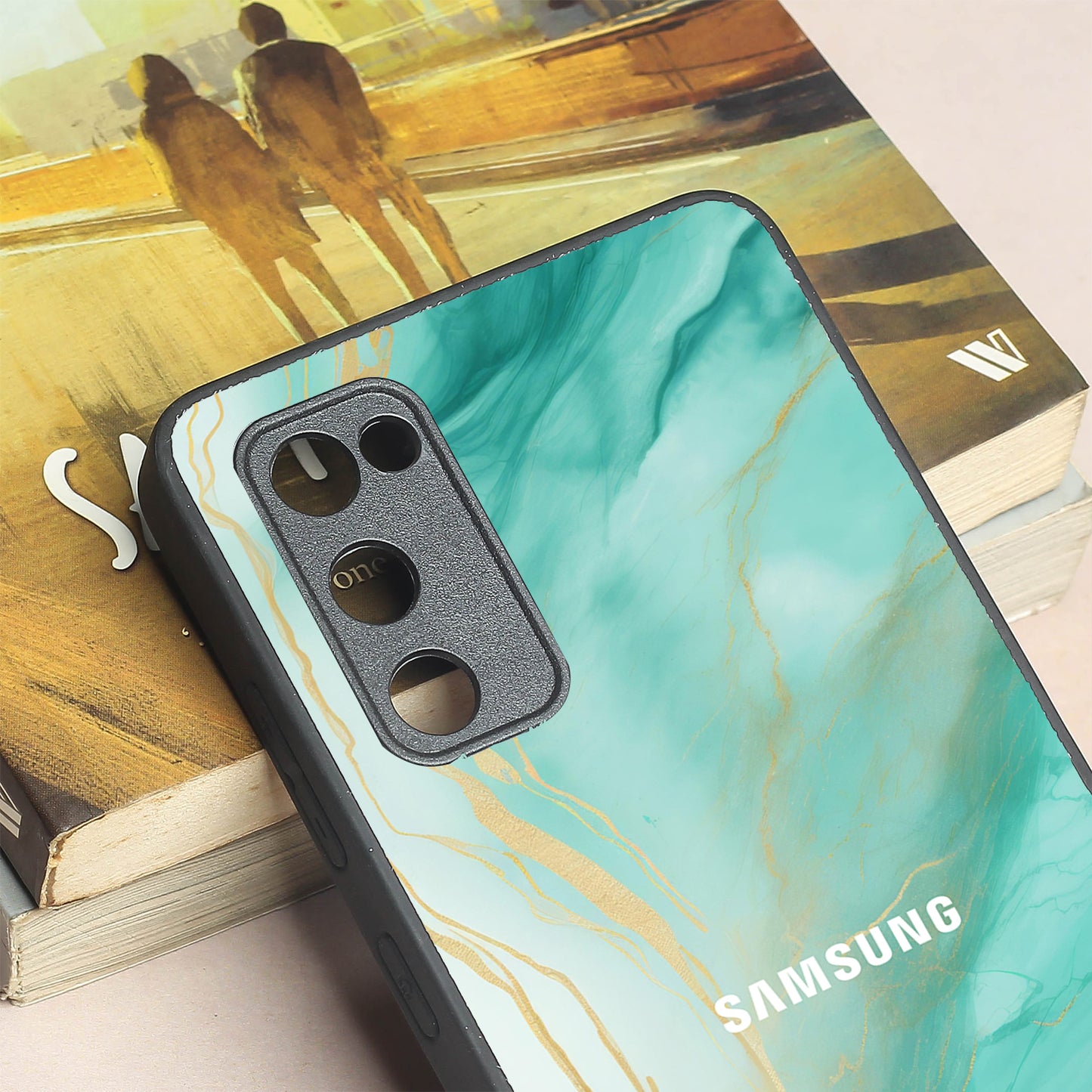 Green Luxe Marble metal back case for Samsung S20 FE