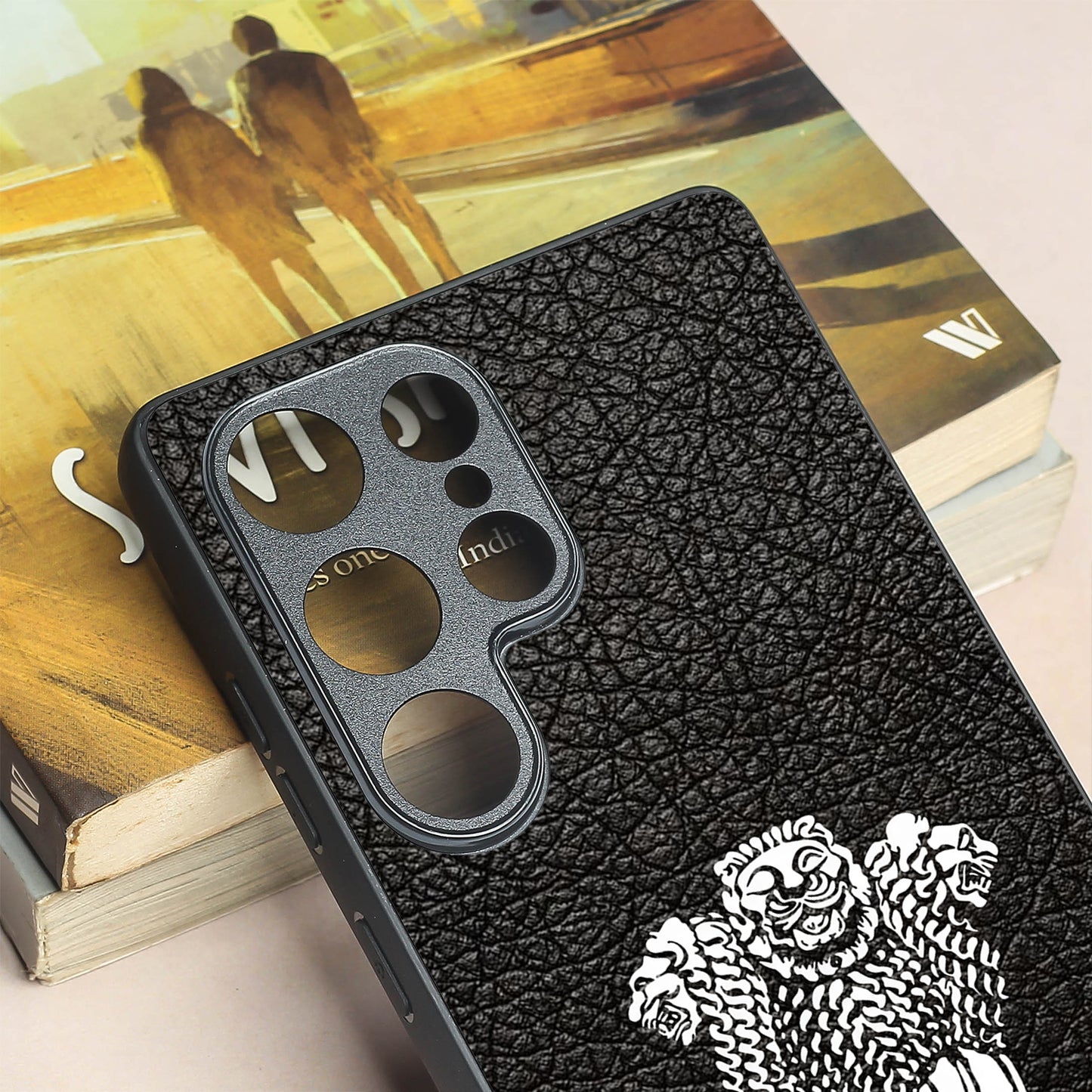 Black Satyamev Jayate metal back case for Samsung S25 Ultra
