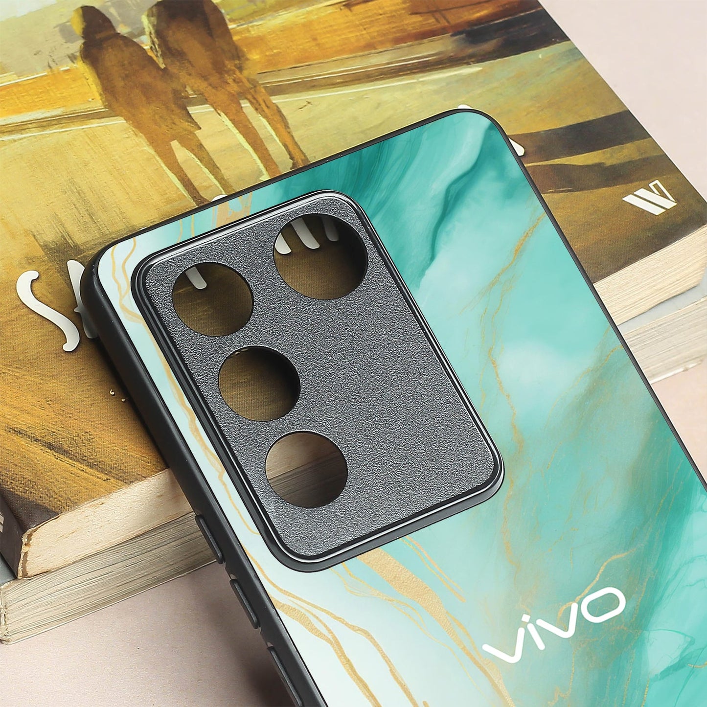 Green Luxe Marble metal back case for Vivo V16 Pro