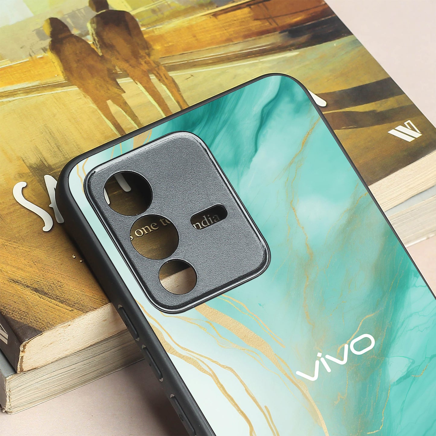 Green Luxe Marble metal back case for Vivo V23
