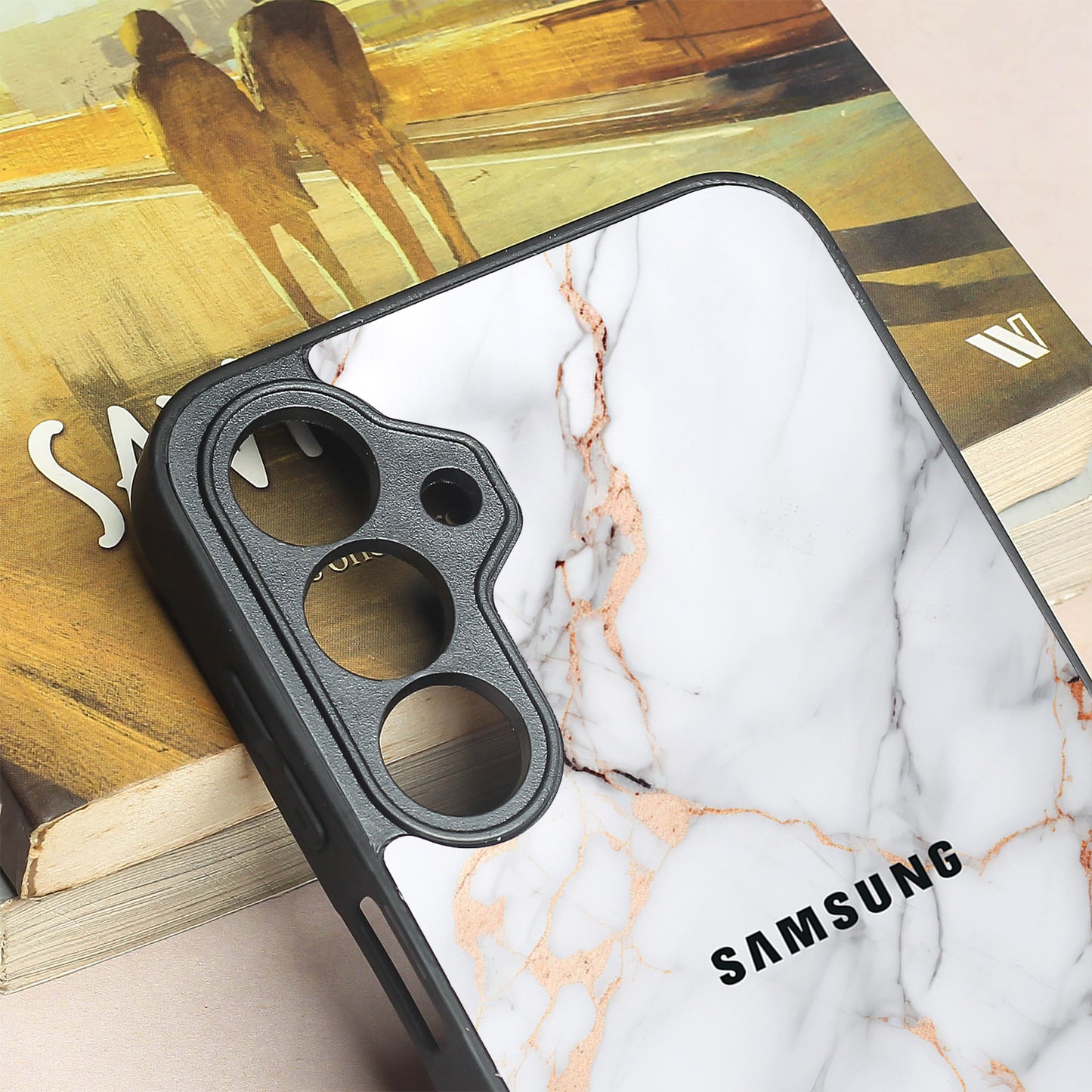 Copper Luxe Marble metal back case for Samsung A16