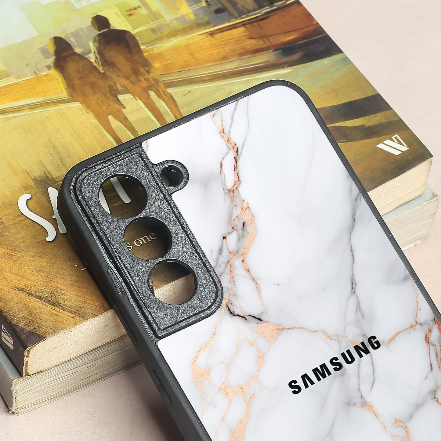 Copper Luxe Marble metal back case for Samsung S21 FE