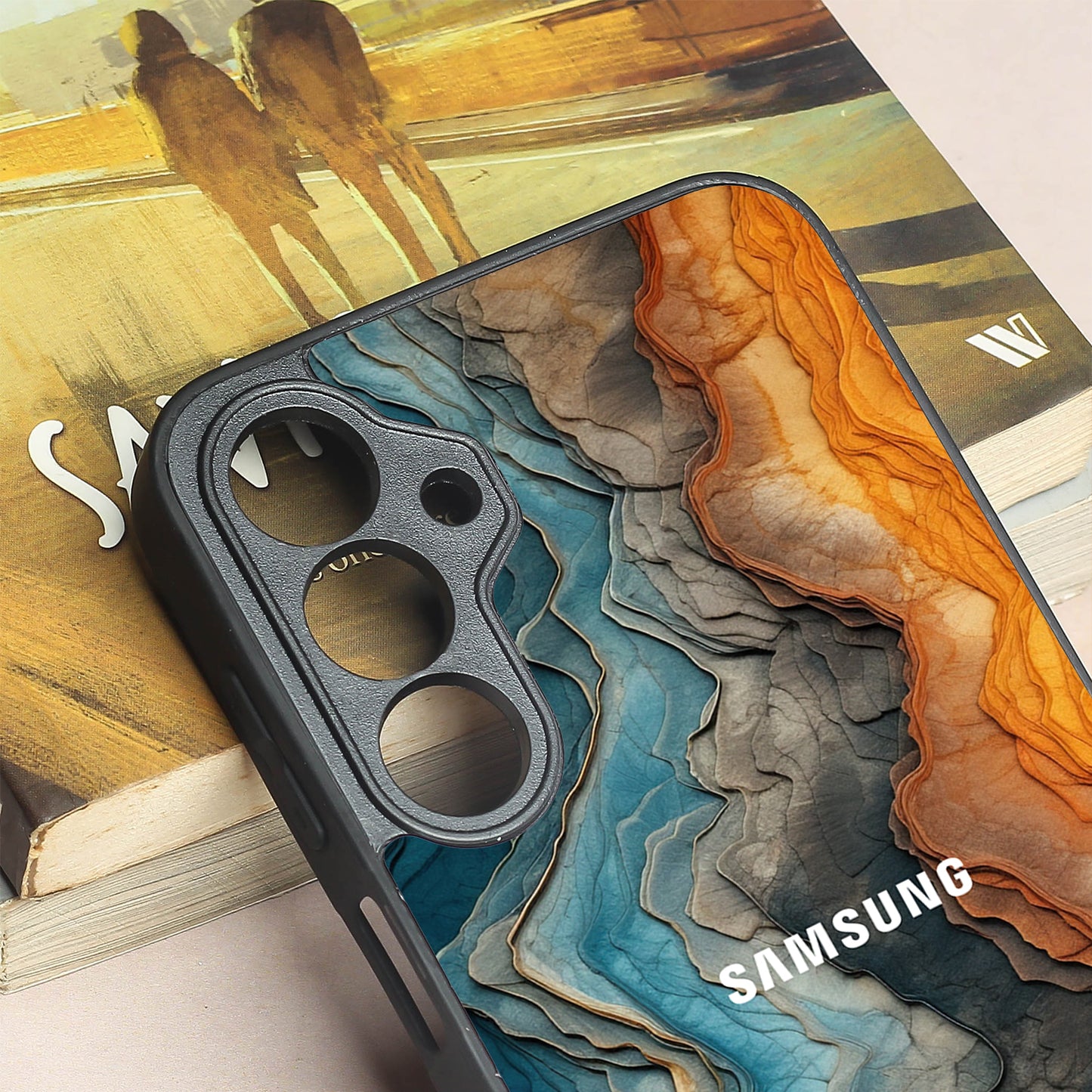 Layered Marble metal back case for Samsung A16