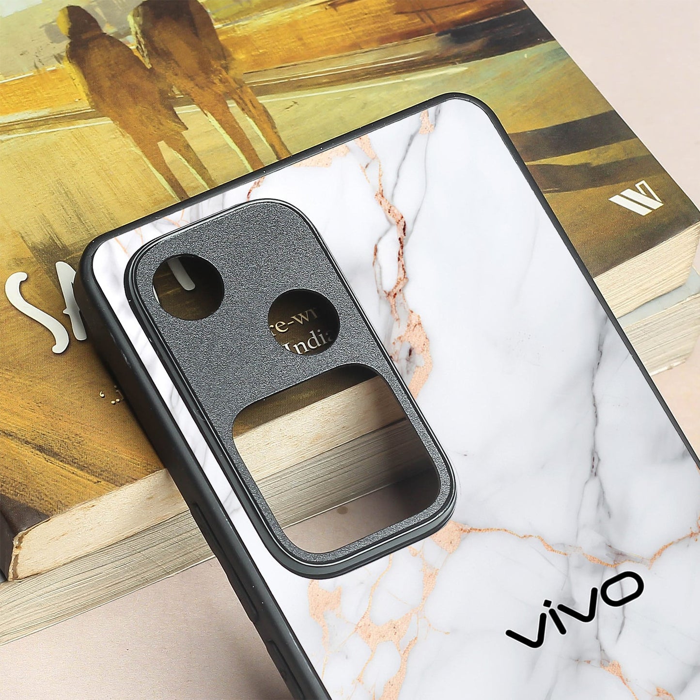 Copper Luxe Marble metal back case for Vivo V30