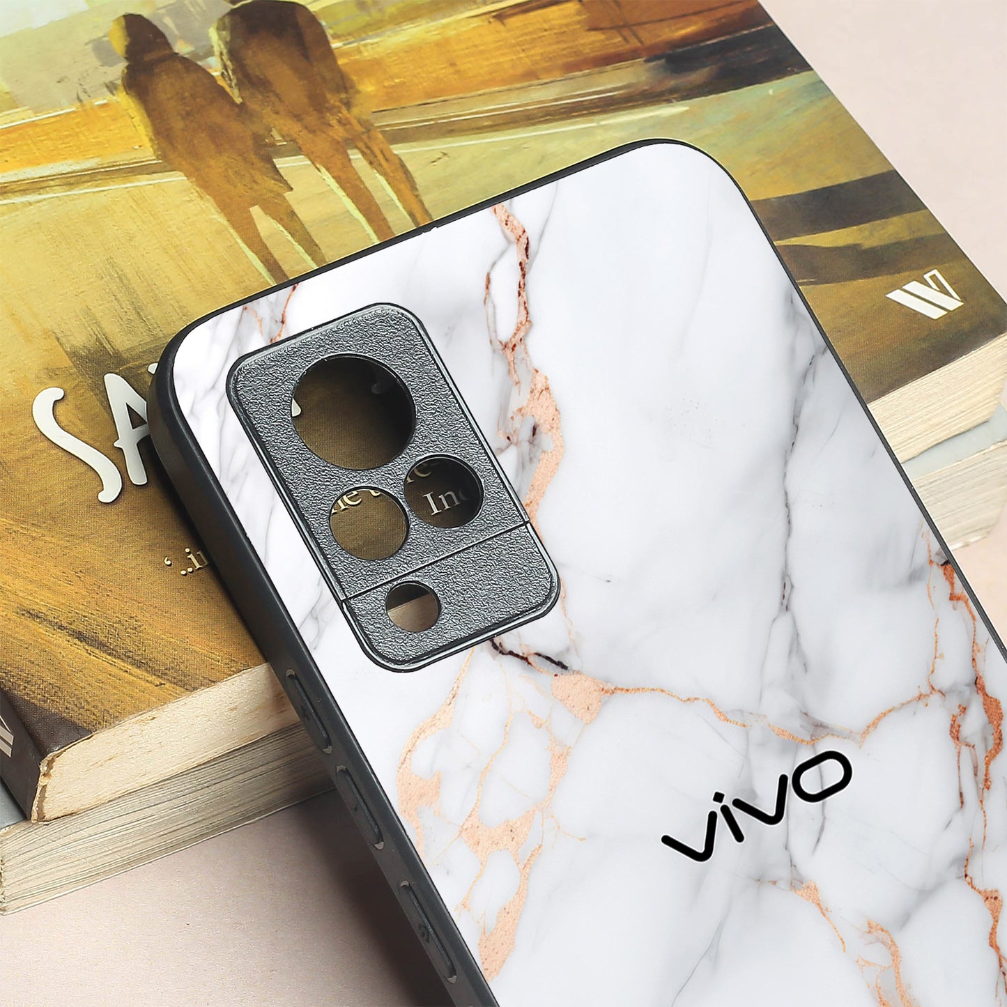 Copper Luxe Marble metal back case for Vivo V21