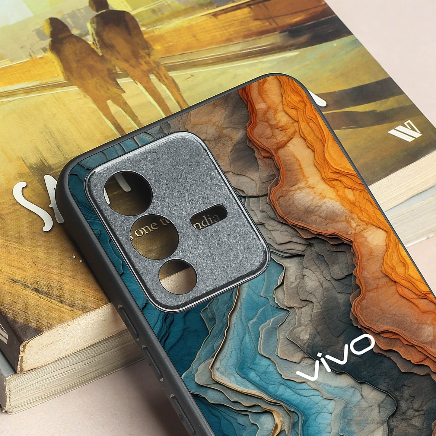 Layered Marble metal back case for Vivo V23