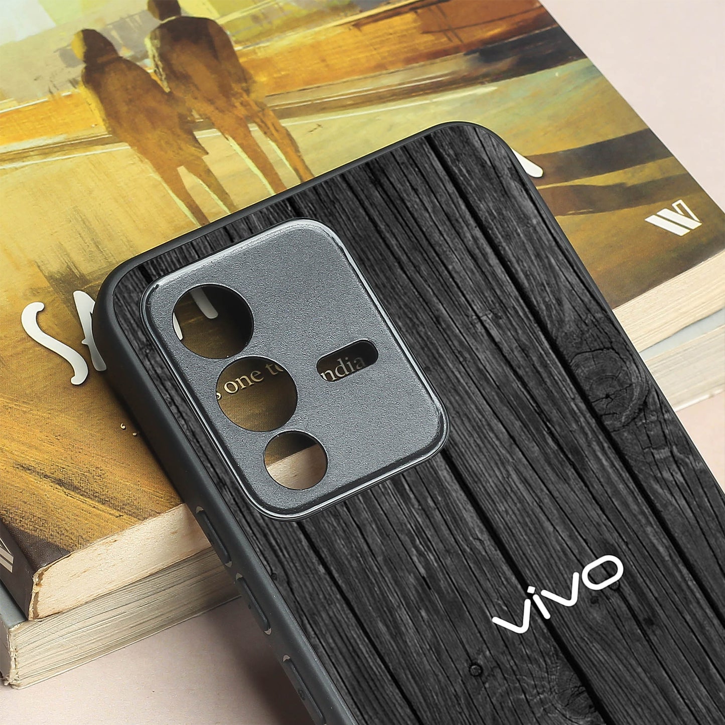 Dark Wood metal back case for Vivo V23
