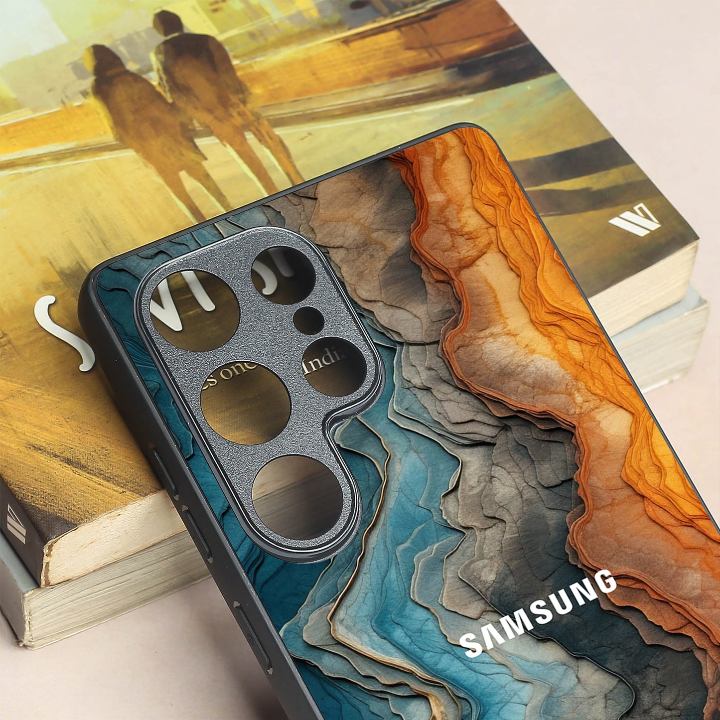 Layered Marble metal back case for Samsung S25 Ultra