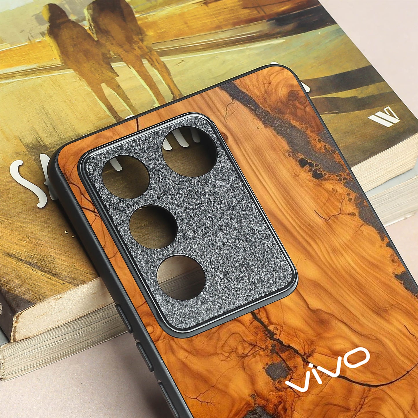 Lava Oak metal back case for Vivo V16