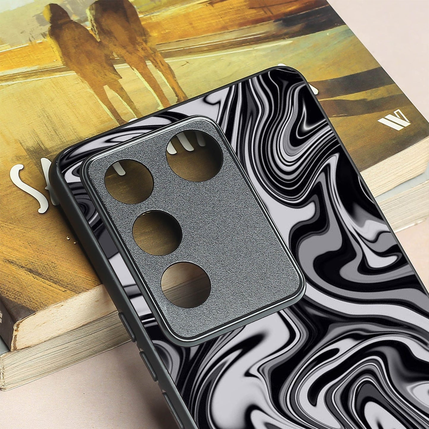 Blackout Marble metal back case for Vivo V16 Pro