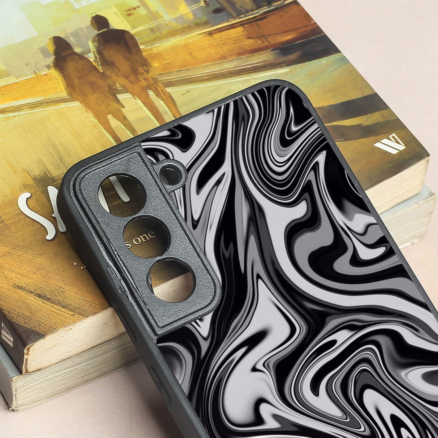 Blackout Marble metal back case for Samsung S21 FE