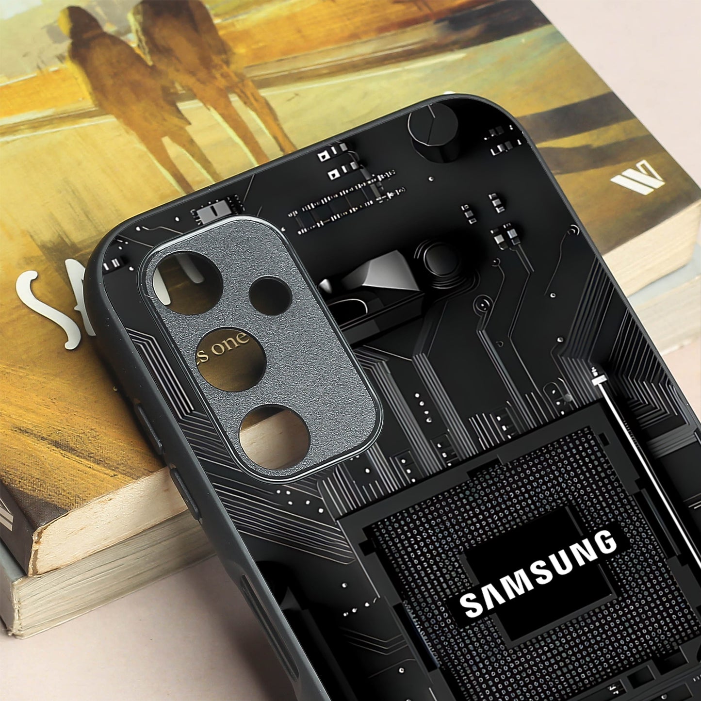 Microchip metal back case for Samsung A14