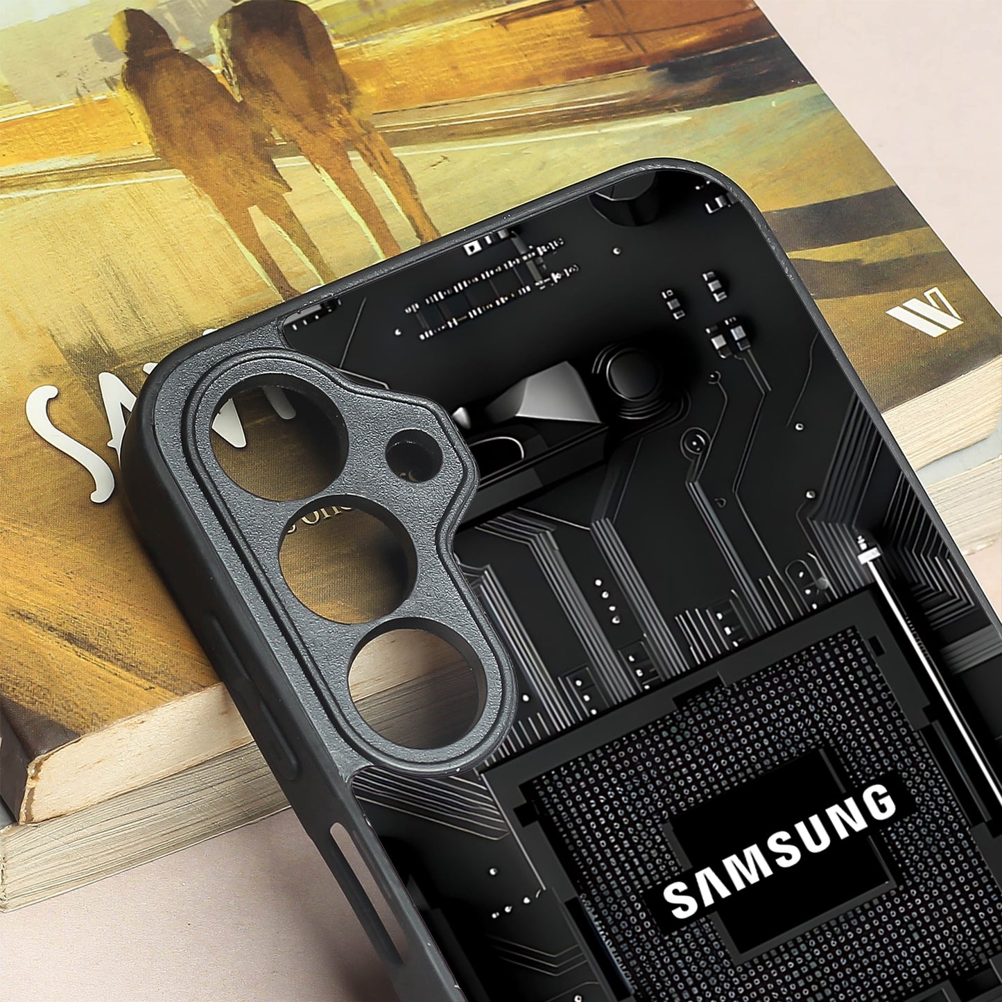 Microchip metal back case for Samsung A16