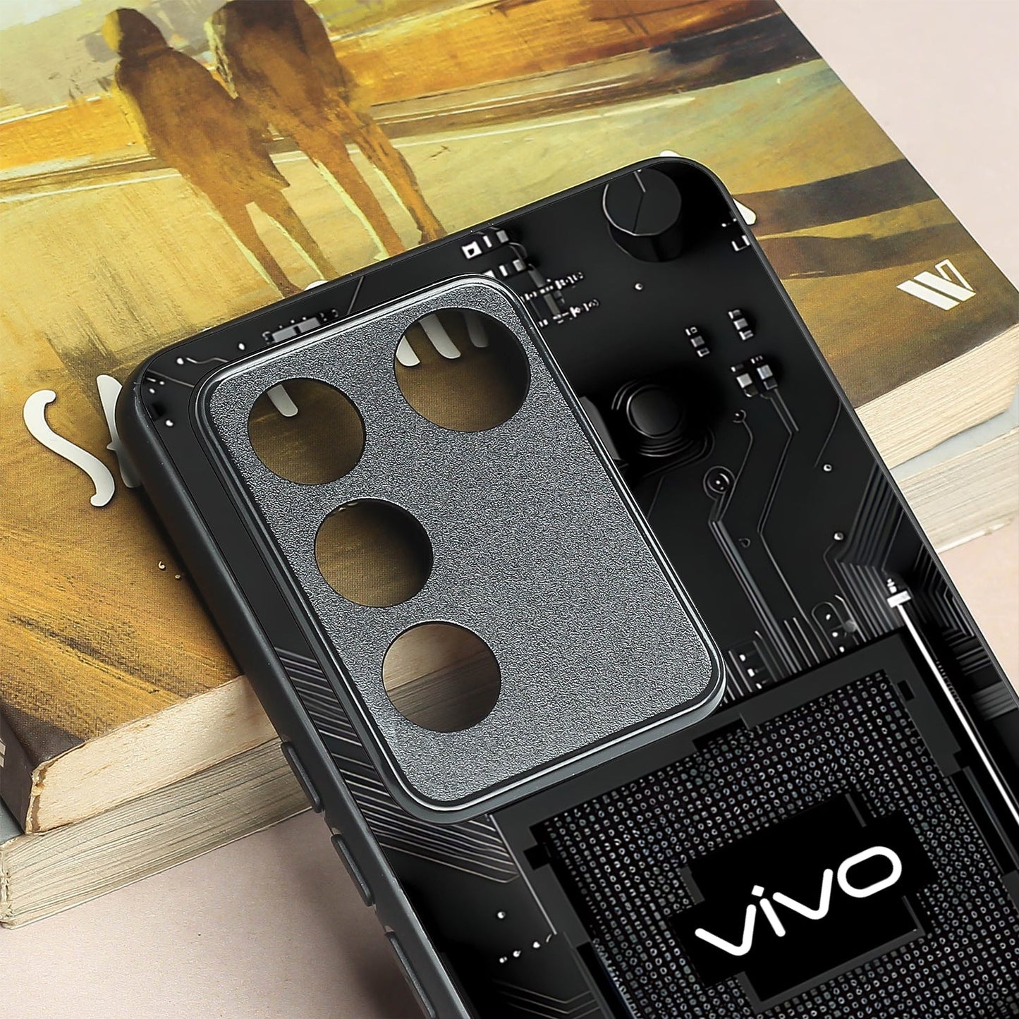 Microchip metal back case for Vivo V16 Pro