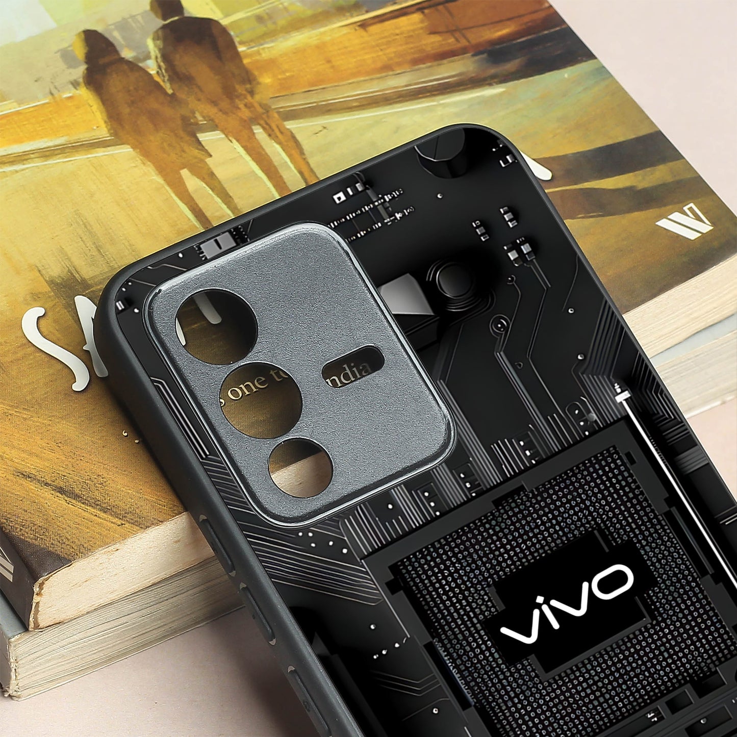 Microchip metal back case for Vivo V23