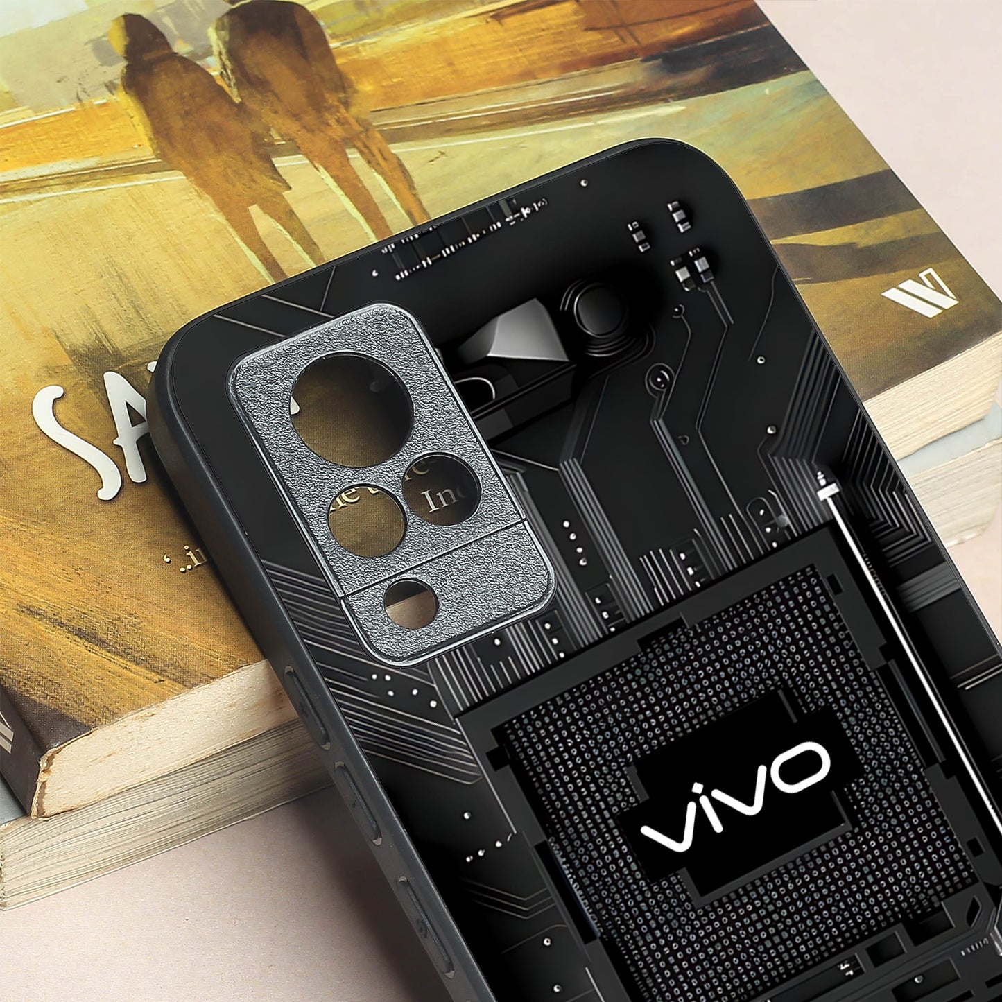 Microchip metal back case for Vivo V21