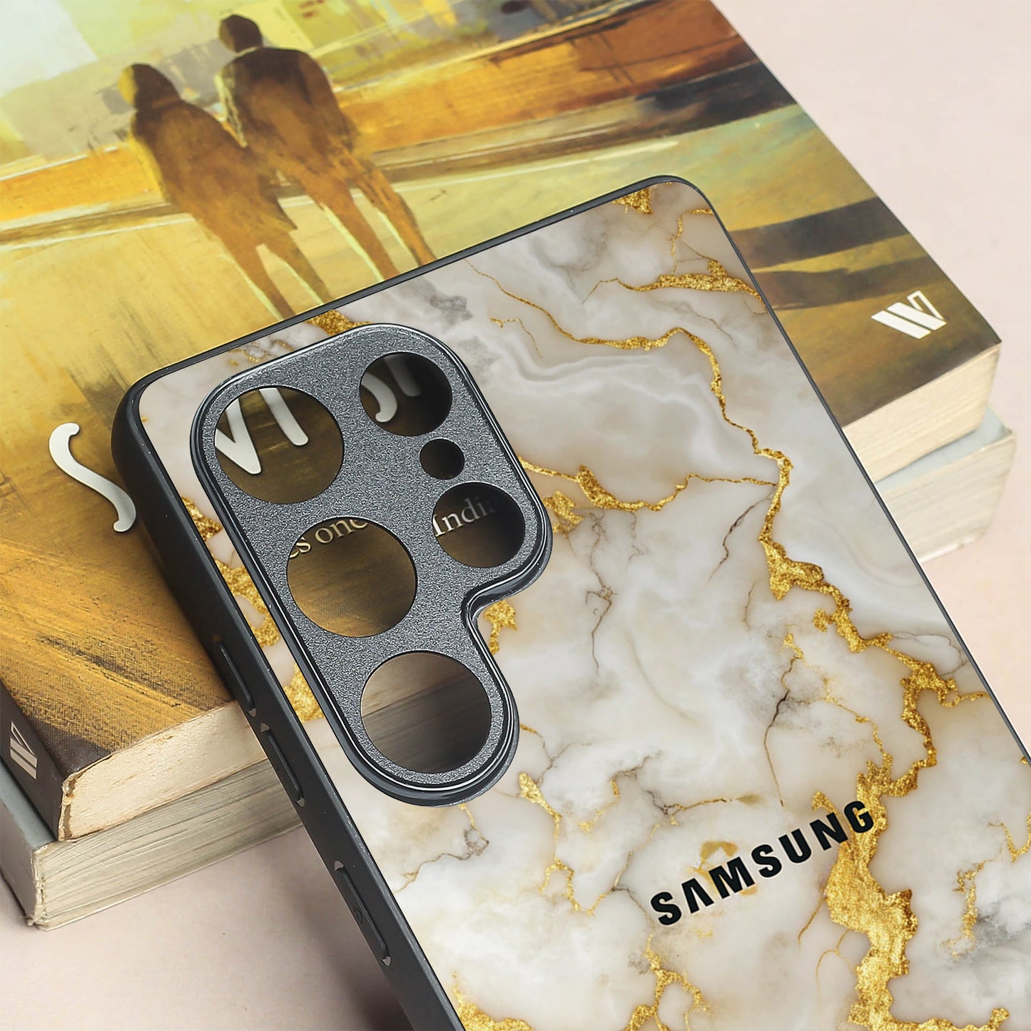 Gold Vein Glory metal back case for Samsung S25 Ultra