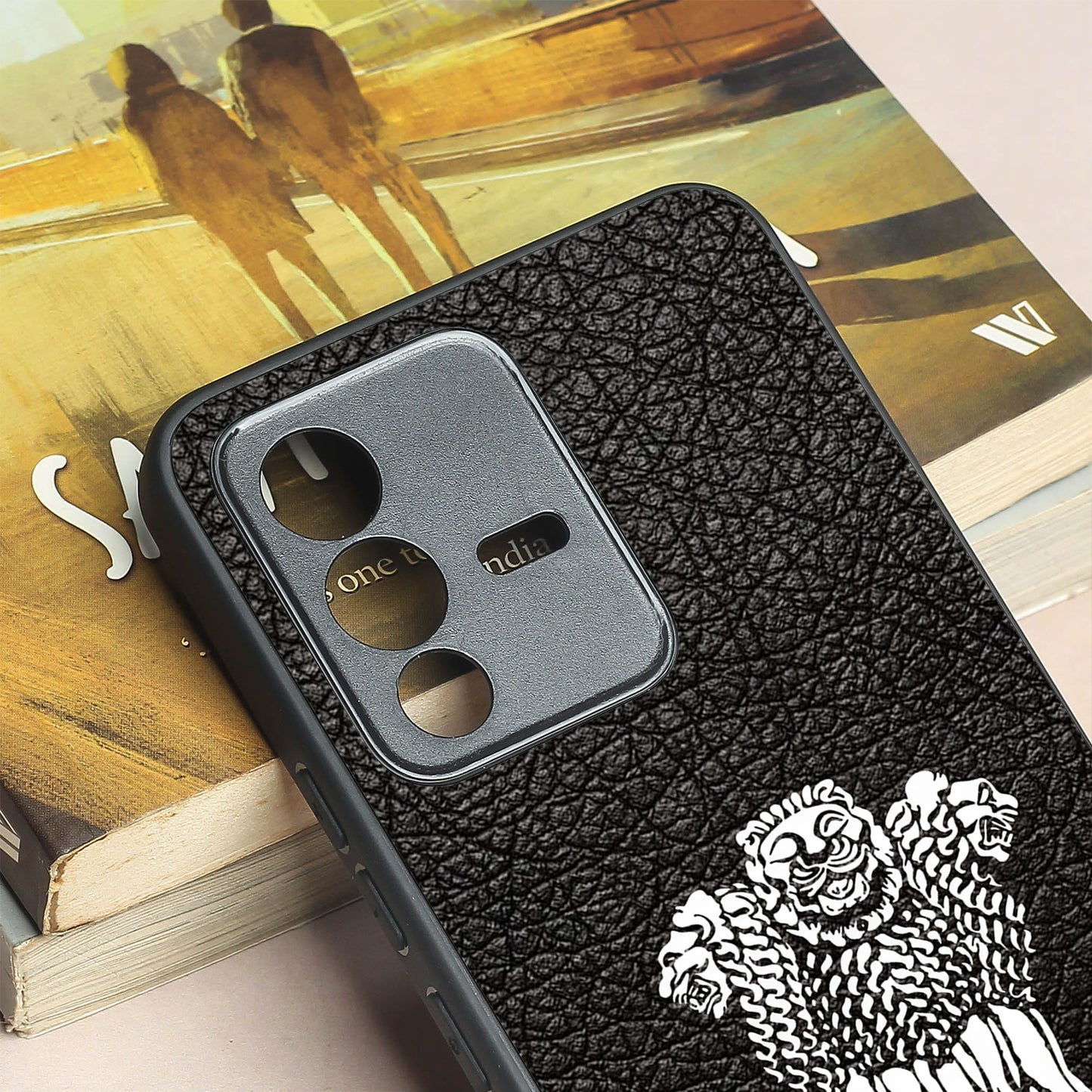 Black Satyamev Jayate metal back case for Vivo V23